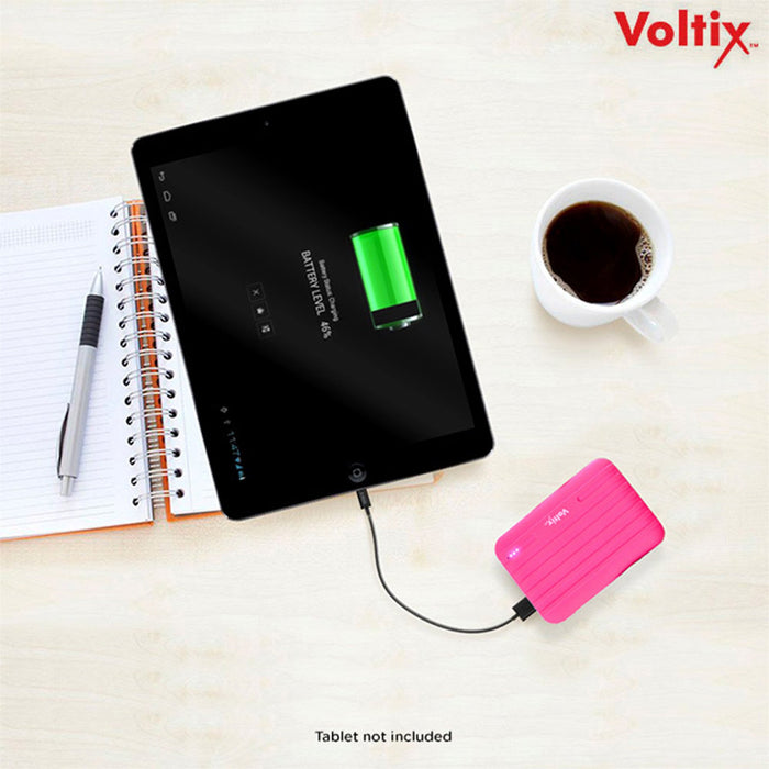 Voltix 8,500mAh Rubberized Portable Power Battery Bank in White