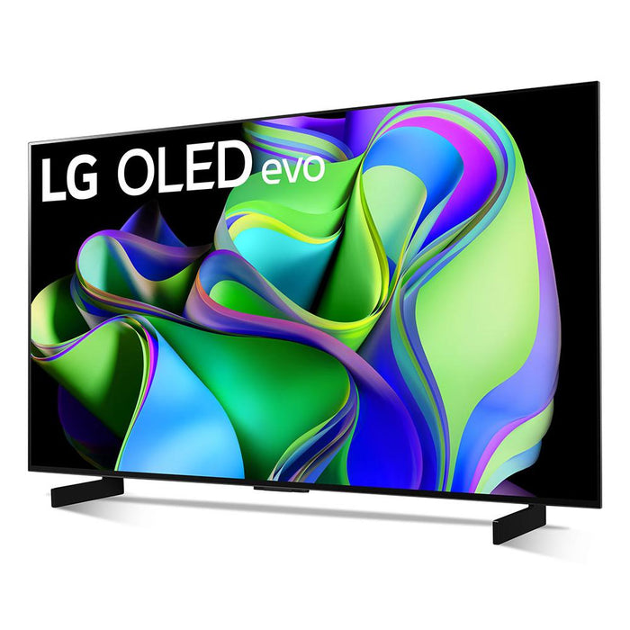 LG OLED evo C3 48 Inch HDR 4K Smart OLED TV 2023 Renewed + Monster Cable Bundle