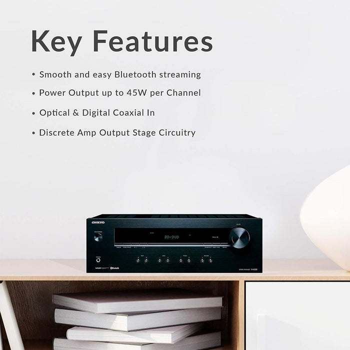 Onkyo TX-8220 Stereo Receiver with Built-In Bluetooth - Open Box