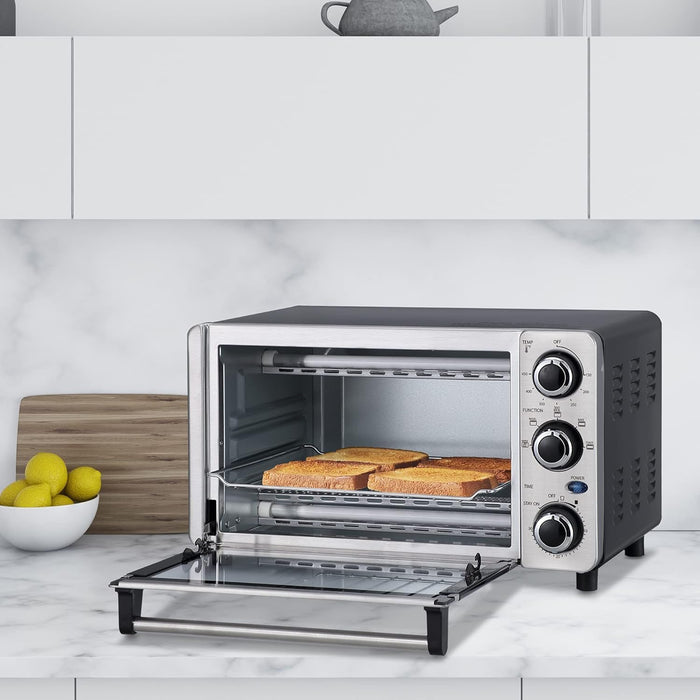 DANBY 4 Slice Countertop Toaster Oven, Stainless Steel