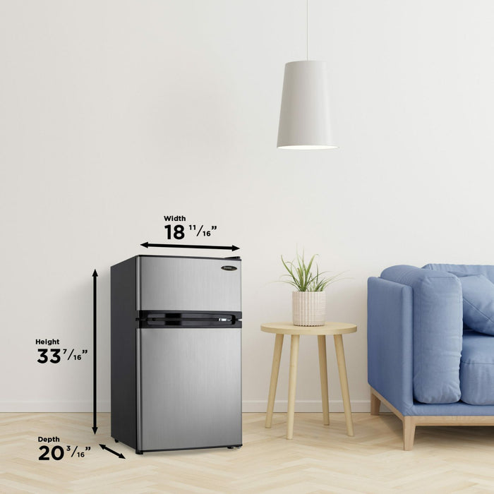 Danby Designer 3.1 Cu. Ft. 2-Door Compact Refrigerator - Stainless Steel