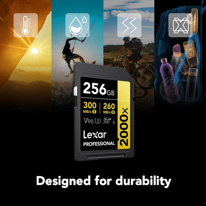 Lexar Professional 2000x SDHC/SDXC UHS-II Card GOLD Series, 256GB