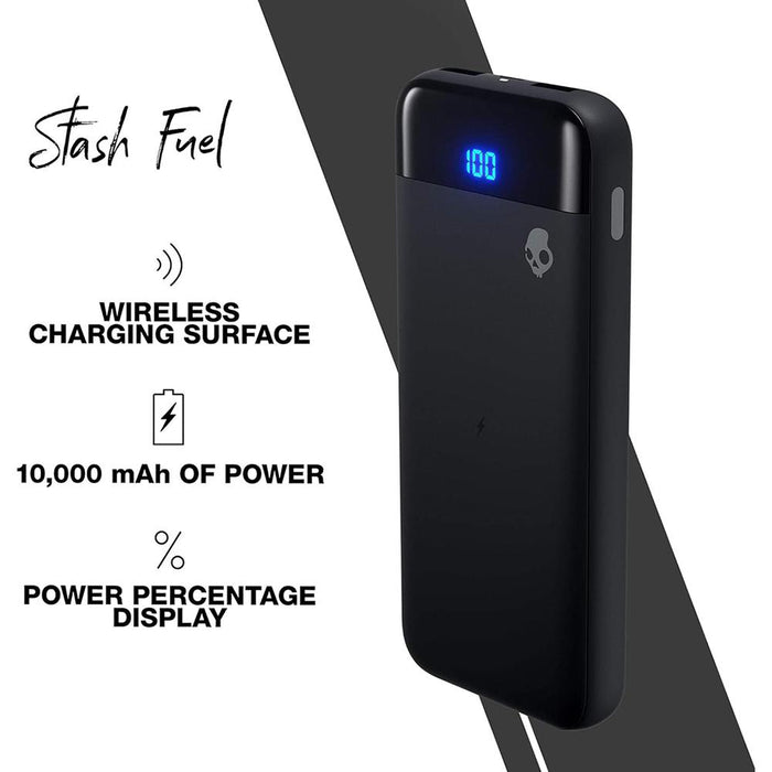 Skullcandy Stash Fuel 10000 mAh Portable Wireless Charging Power Bank - Black - Open Box