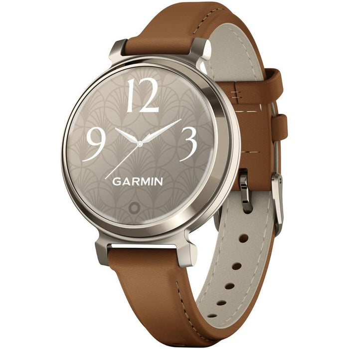 Garmin Lily 2 Classic Cream Gold with Tan Leather Band Smartwatch