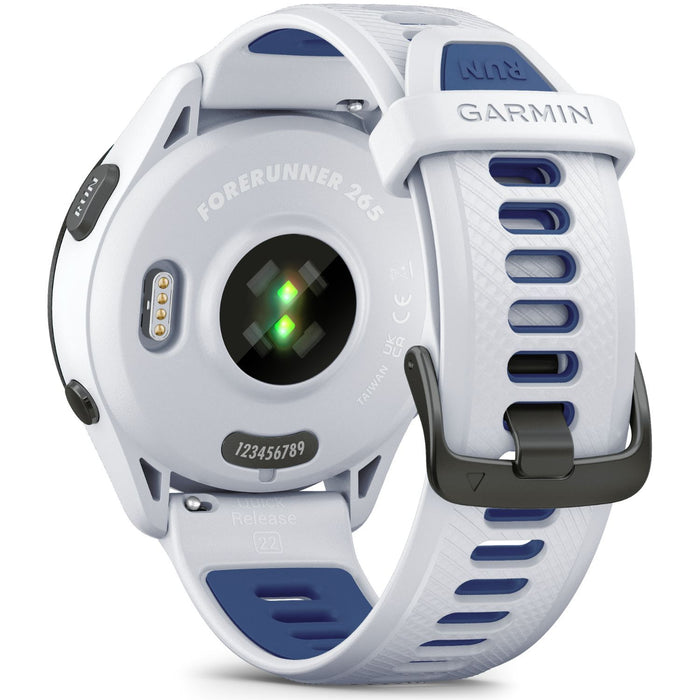 Garmin Forerunner 265 GPS Smartwatch, Whitestone/Tidal Blue