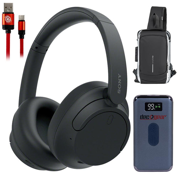 Sony Wireless Noise Cancelling Headphone, Black, Refurb. +Accessories Bundle