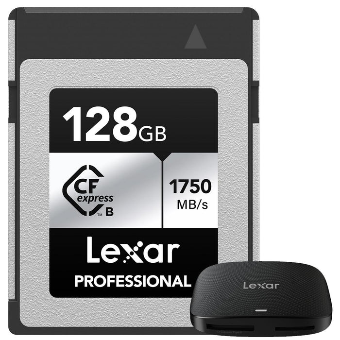 Lexar CFexpress Type B SILVER Series Memory Card 128GB with Card Reader