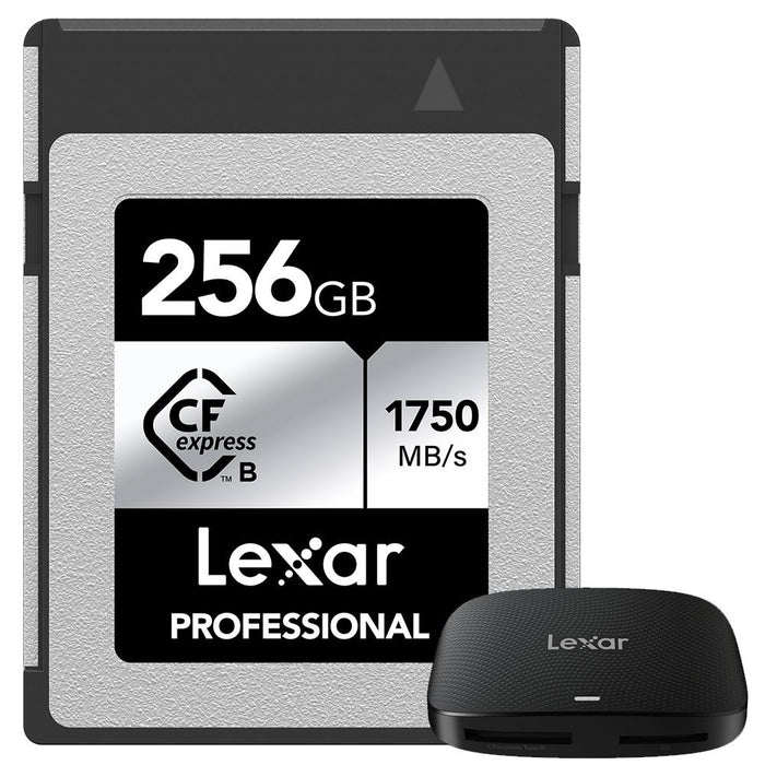 Lexar CFexpress Type B SILVER Series Memory Card 256GB with Card Reader