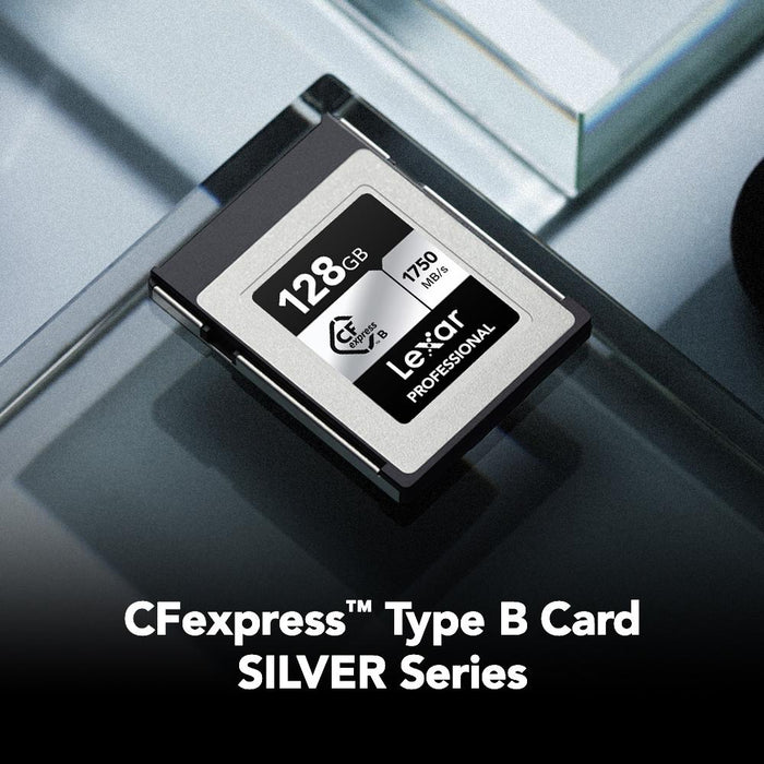 Lexar CFexpress Type B SILVER Series Memory Card 128GB with Card Reader
