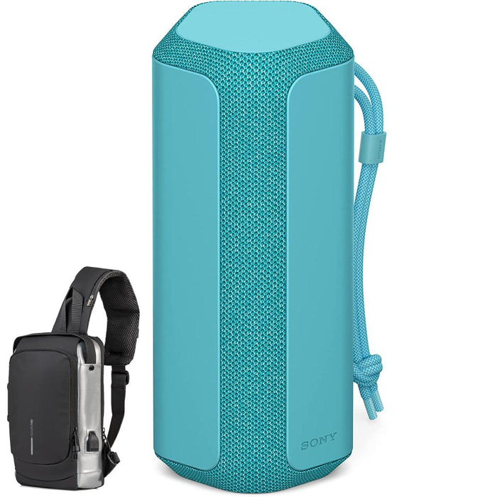 Sony XE200 X-Series Portable Wireless Speaker Blue + Deco Essential Sling Backpack