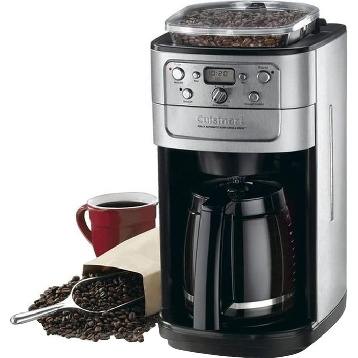 Cuisinart Grind & Brew 12 Cup Coffeemaker Chrome Renewed with 2 Year Warranty