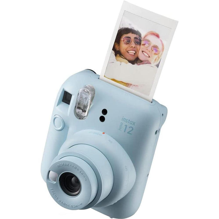 Fujifilm Instax Mini 12 Instant Camera, Pastel Blue with Holiday Photo Bundle, 600023395