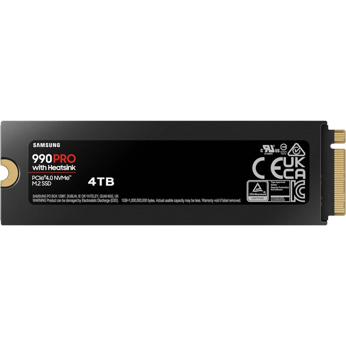 Samsung 990 PRO Heatsink PCIe 4.0 NVMe M.2 SSD 4TB (MZ-V9P4T0CW)