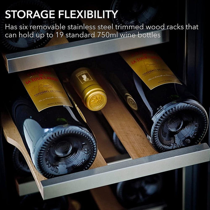 Whynter 18 Bottle Built-in Wine Refrigerator/Cooler, Stainless Steel/Black - Open Box