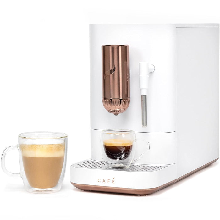 Cafe Affetto Automatic Espresso Machine, Milk Frother, White, 1.2L, (Refurbished)