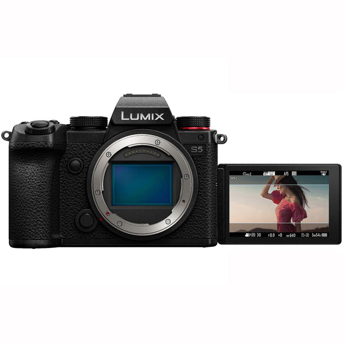 Panasonic Lumix S5 24.2MP 4K Mirrorless Camera Body + 2x 64GB Card & Reader Bundle