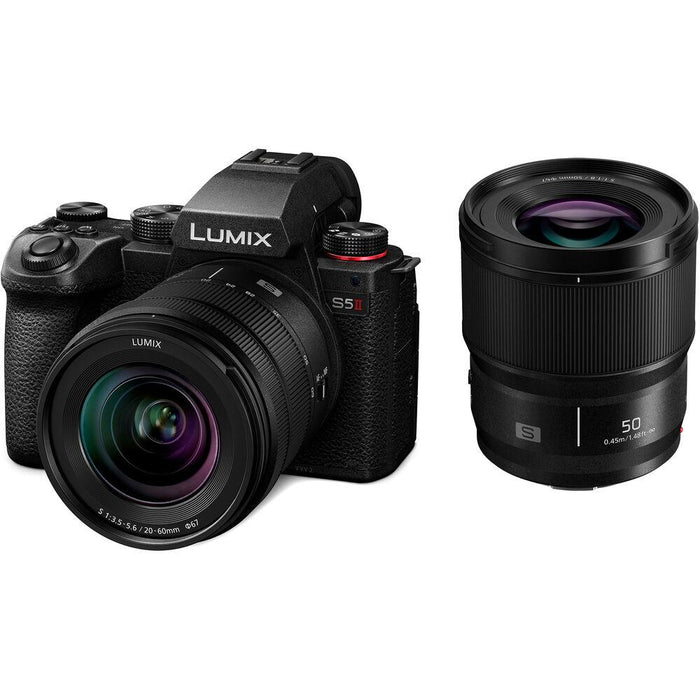 Panasonic Lumix S5II Mirrorless Camera +20-60mm + 50mm Lens + 2x 64GB Card & Reader Bundle