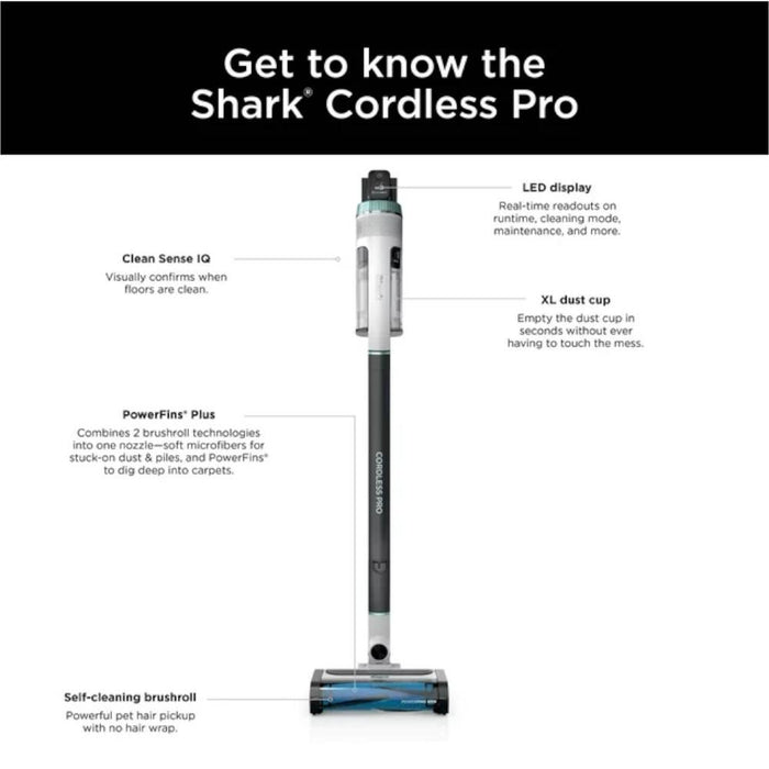 Shark Cordless Pro Stick Vacuum with IQ Technology Renewed + 2 Year Warranty