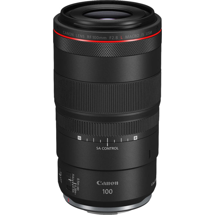 Canon RF 100mm F2.8 L MACRO IS USM Full Frame Lens for RF Cameras + 64GB Dual Bundle