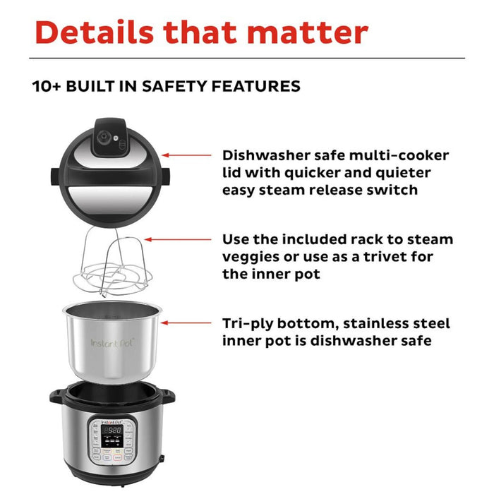 Instant Pot Duo 6-quart Multi-Use Pressure Cooker, V5 - Refurbished
