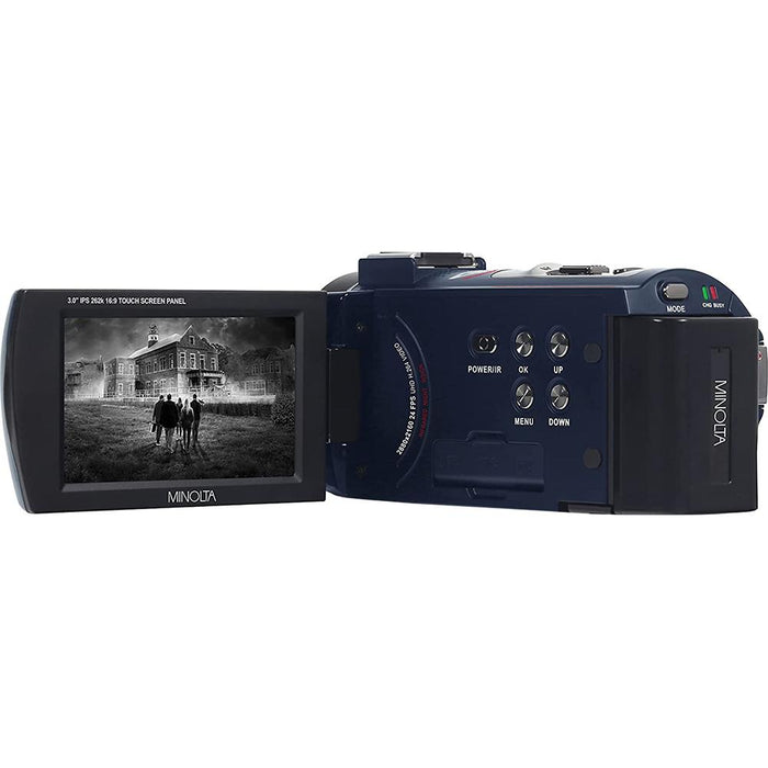 Minolta MN4K25NV 4K Ultra HD 30 MP Night Vision Camcorder (Blue) - Open Box