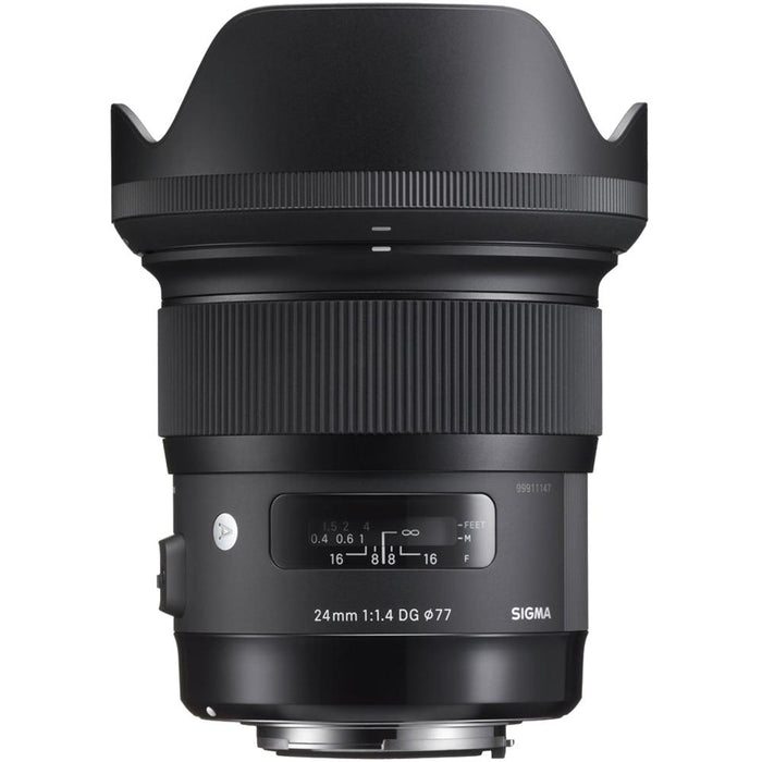 Sigma 24mm f/1.4 DG HSM Wide Angle Lens (Art) for Canon DSLR Camera Mount Bundle