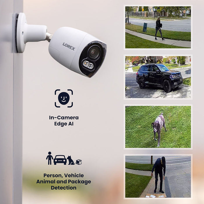 Lorex 4K IP Wired Dual Len Security Camera with Security Lighting and Motion Detection
