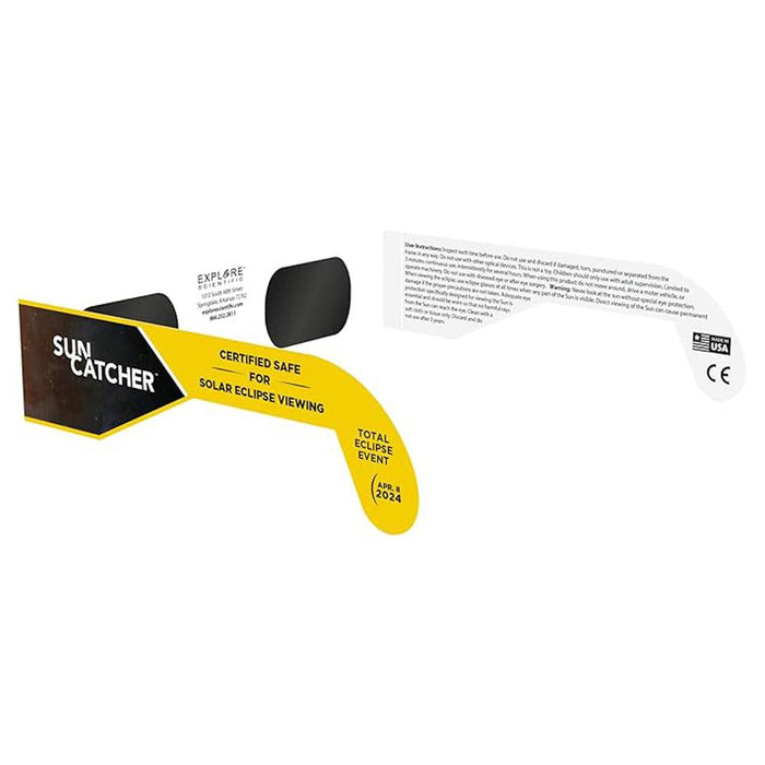 Explore Scientific Sun Catcher Solar Eclipse Glasses - Certified Safe (2 Pack)