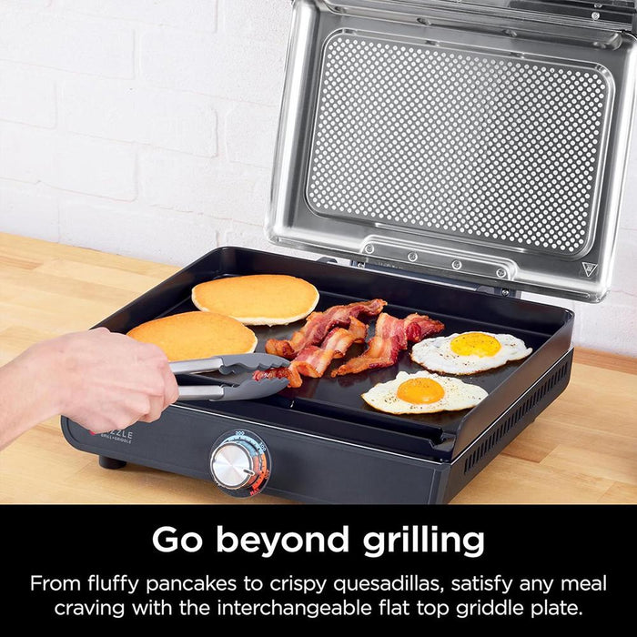 Ninja GR100 Sizzle Smokeless Indoor Grill (Renewed) + 2 Year Protection Pack