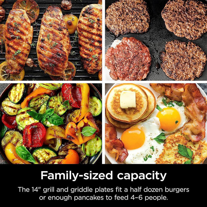 Ninja GR100 Sizzle Smokeless Indoor Grill (Renewed) + 2 Year Protection Pack
