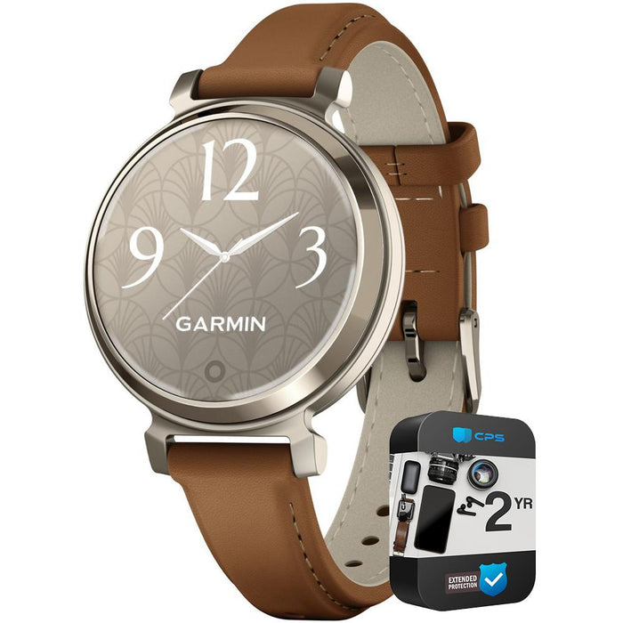 Garmin Lily 2 Classic Cream Gold w/ Tan Leather Band Smartwatch+2 Year Warranty