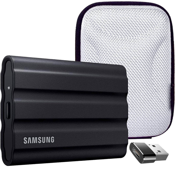 Samsung 4TB Portable SSD T7 Shield USB 3.2; Black; MU-PE4T0S/AM w/ Accessory Bundle