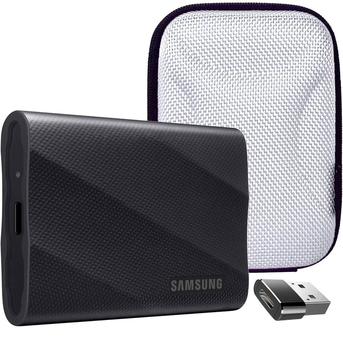 Samsung 4TB Portable SSD T9 USB 3.2 Gen2x2; Black; MU-PG4T0B w/ Accessory Bundle