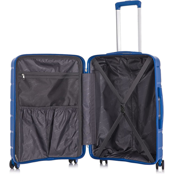 Rockland Pasadena 3 Piece Hardside Luggage Nested Spinner Set (19"/23"/27") Blue - F252