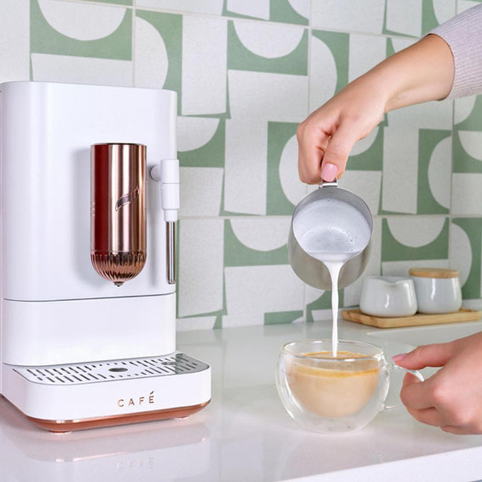 Cafe Affetto Automatic Espresso Machine, Milk Frother, White, 1.2L, C7CEBBS4RW3