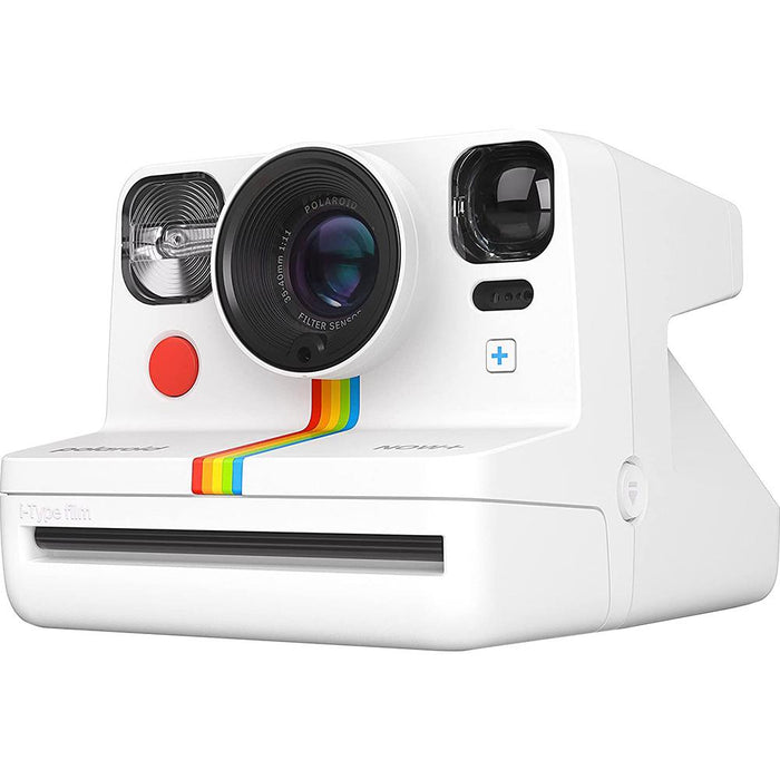 Polaroid Originals Now+ 2nd Generation I-Type Instant Film Camera, White + 5 Lens Filters (9077)