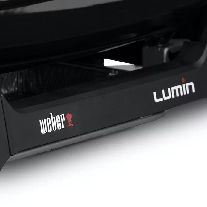 Weber Lumin Compact Indoor Outdoor Electric Grill, Black w/ Oven Mitt Bundle