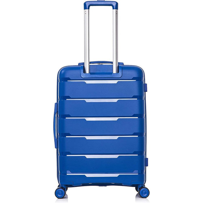 Rockland Hardside Spinner Wheeled 3Pcs Luggage Set Blue 19",23",27" + Travel Kit