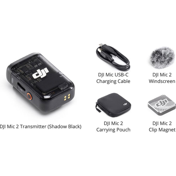DJI Mic 2 Transmitter (Shadow Black)Wireless Microphone Intelligent Noise Cancelling