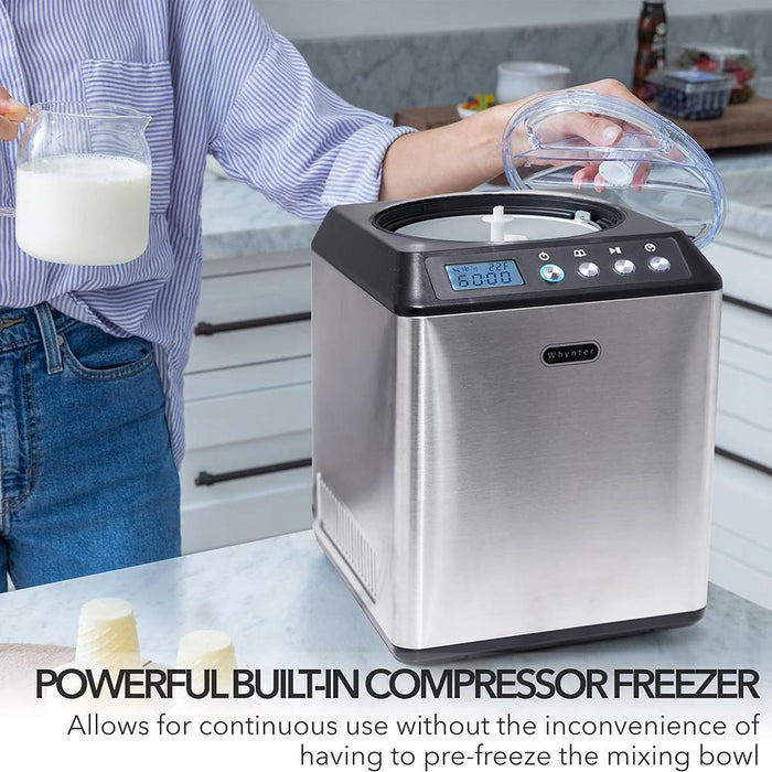 Whynter 2.1 Qt Upright Automatic Compressor Ice Cream Maker, Black - Open Box