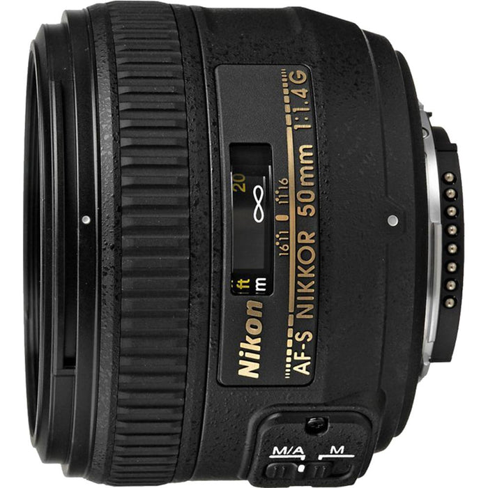 Nikon AF-S NIKKOR 50mm f1.4G Lens Nikon 5-Year USA Warranty & Adobe Elements Bundle