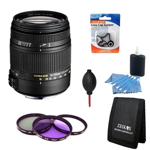 Sigma 18-250mm F3.5-6.3 DC OS HSM Lens for Canon EOS Complete Pro Lens Kit